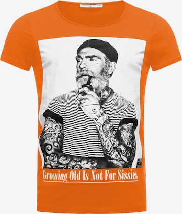 Redbridge Shirt 'Manhattan Uncle Pipe' in Orange: front