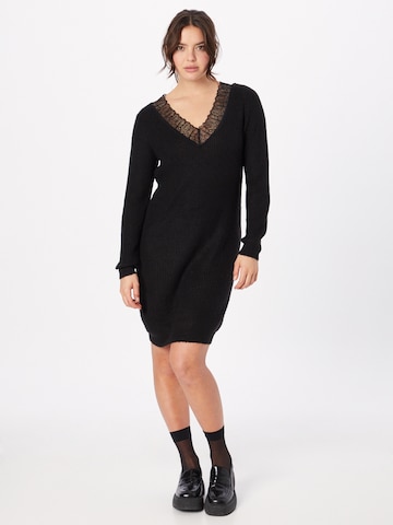 VILA Stickad klänning 'Glacy' i svart: framsida