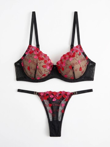 Cupshe Bustier Wäsche-Sets‌‌‌‌‌‌‌‌‌‌ in Schwarz: Vorderseite