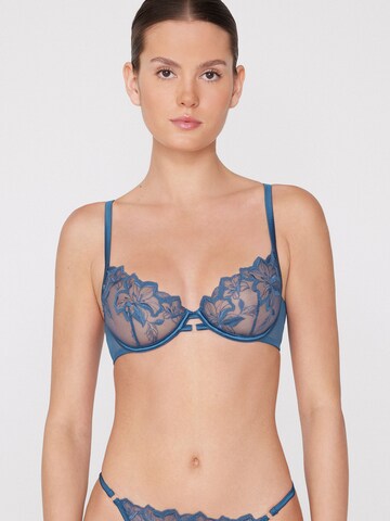 Tezenis Balconette Bra in Blue: front