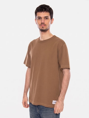 WRANGLER Shirt 'SS SOLID TEE KANGAROO BROWN' in Brown