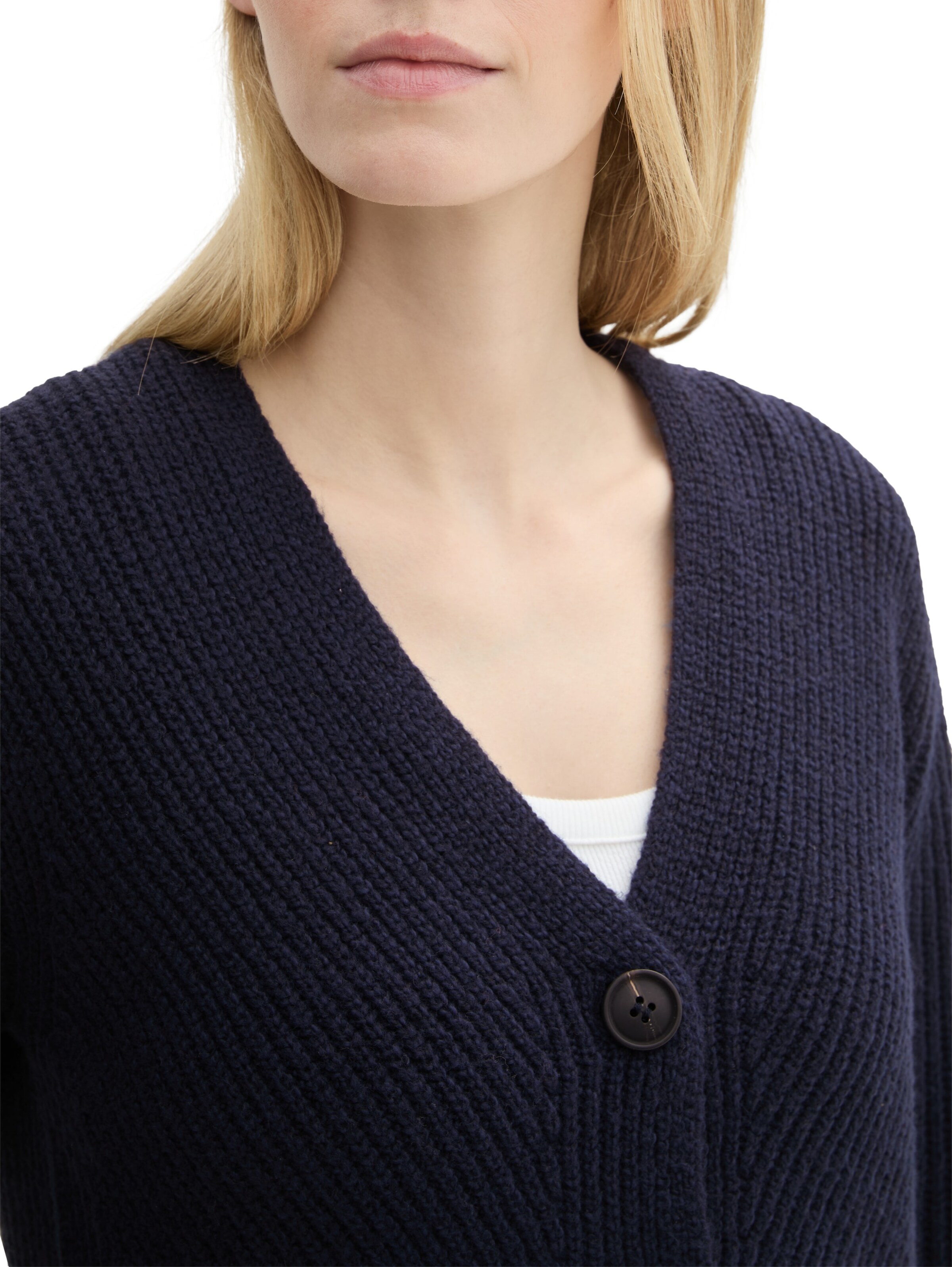 TOM TAILOR Πλεκτή ζακέτα σε μπλε