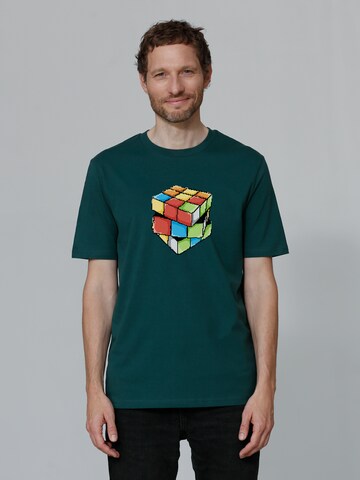 Maglietta ' Pixel Zauberwürfel ' di Watapparel in verde: frontale