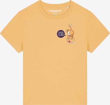 Watapparel Shirt ' Funny Cat ' in Yellow: front