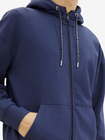 TOM TAILOR DENIM Zip-Up Hoodie in Blue