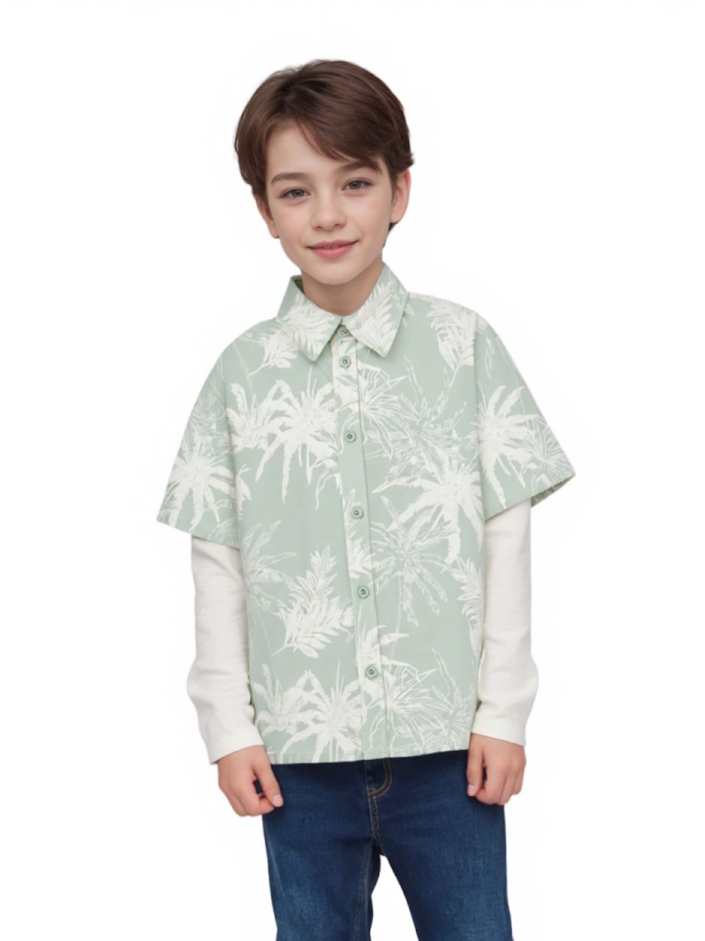 NAME IT Regular fit Button Up Shirt 'Hejon' in Green: front