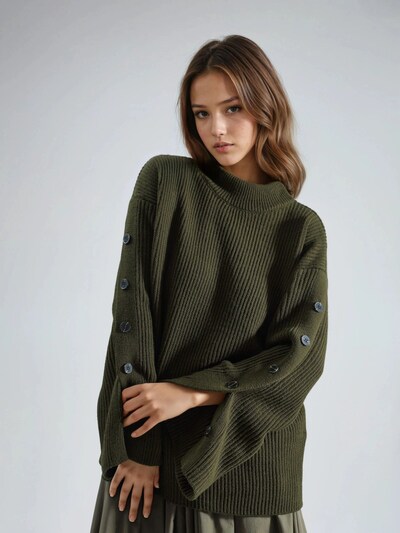 Hiccup Pull-over 'Pullover' en S en kaki, Vue avec produit