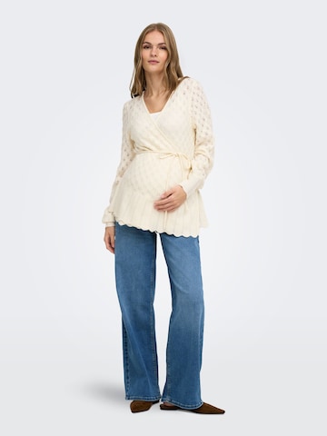 Only Maternity Pletena jopa | bež barva