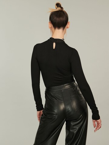 ABOUT YOU x Alina Eremia Shirt Bodysuit 'Cora' in Black