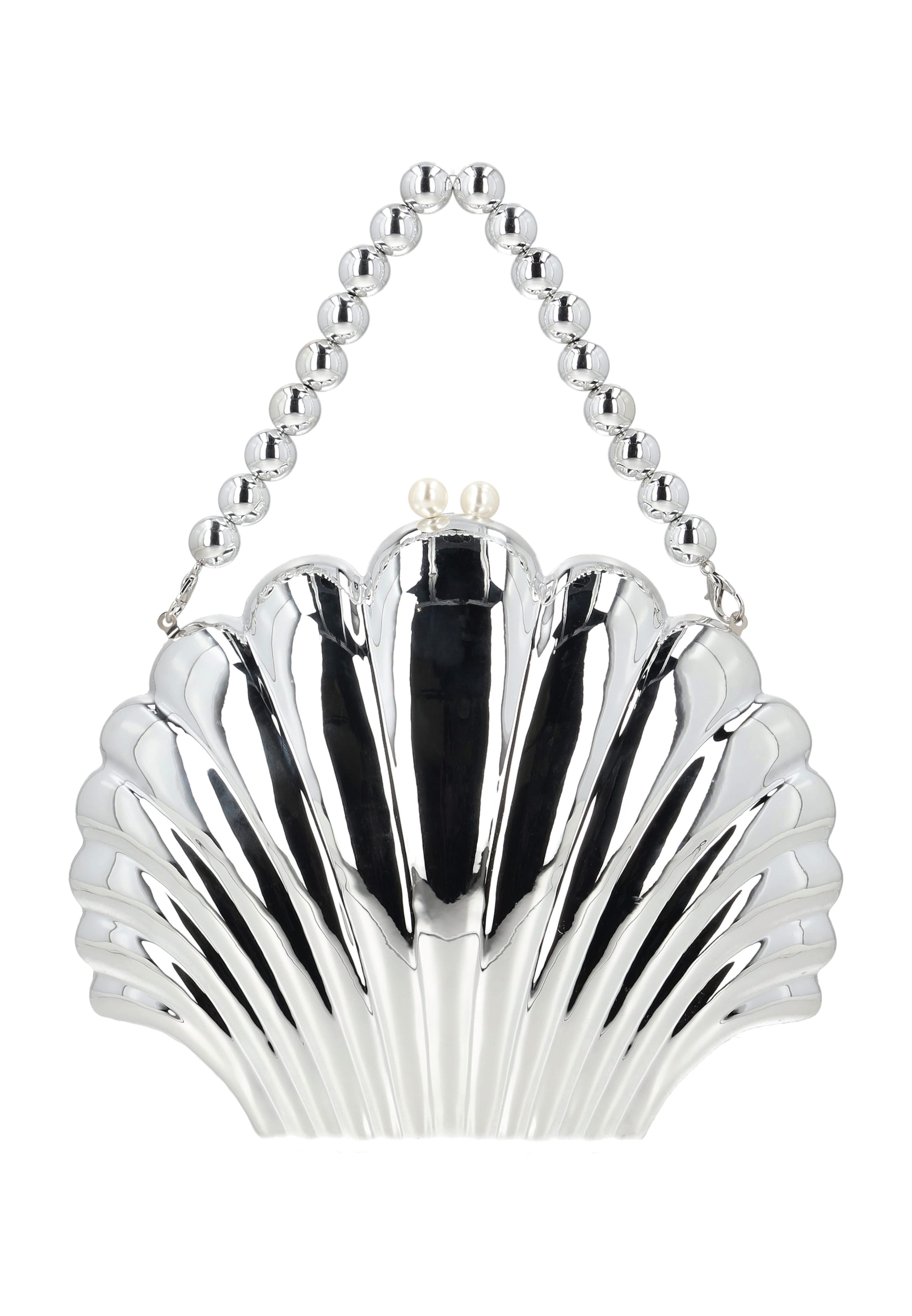 faina Clutch in Silver: front