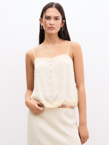 Pull&Bear Top – béžová: přední strana