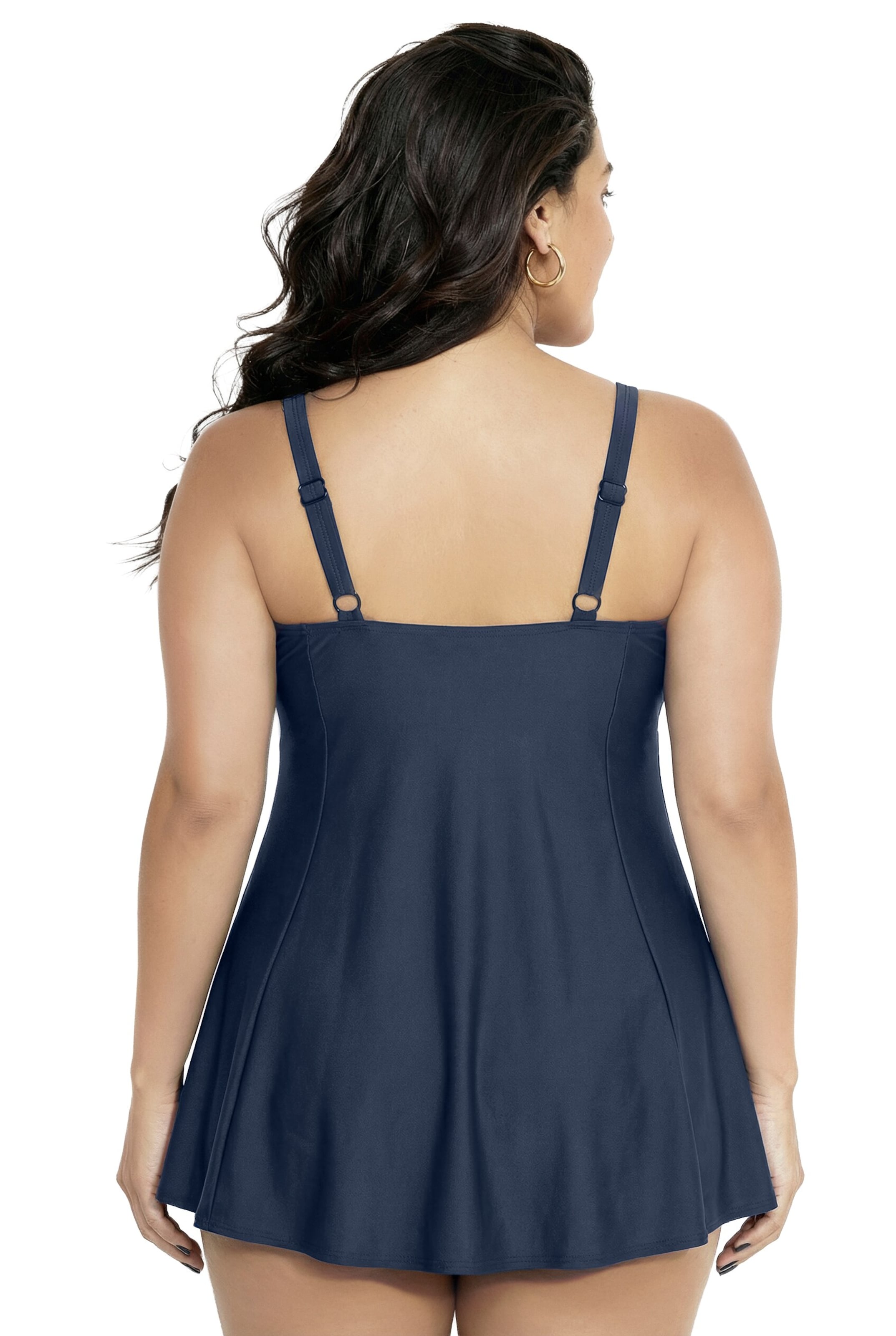 Ulla Popken Bralette Swimsuit in Blue