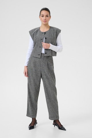 Kaffe regular Bukser med lægfolder 'KAAlba' i grå