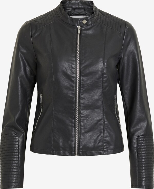 Vila Kurze Kunstlederjacke In Schwarz About You