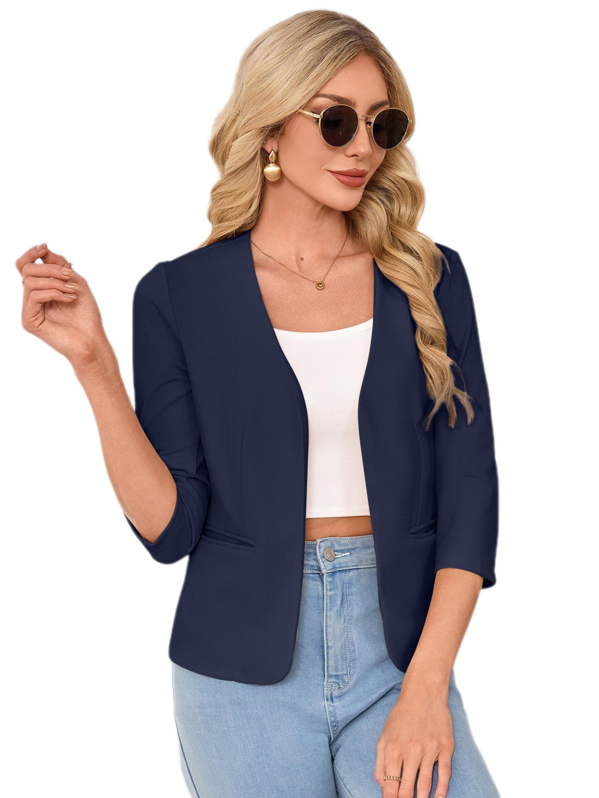 Yesfashion Marynarka w kolorze niebieski