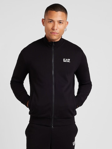 Giacca di felpa di EA7 Emporio Armani in nero: frontale