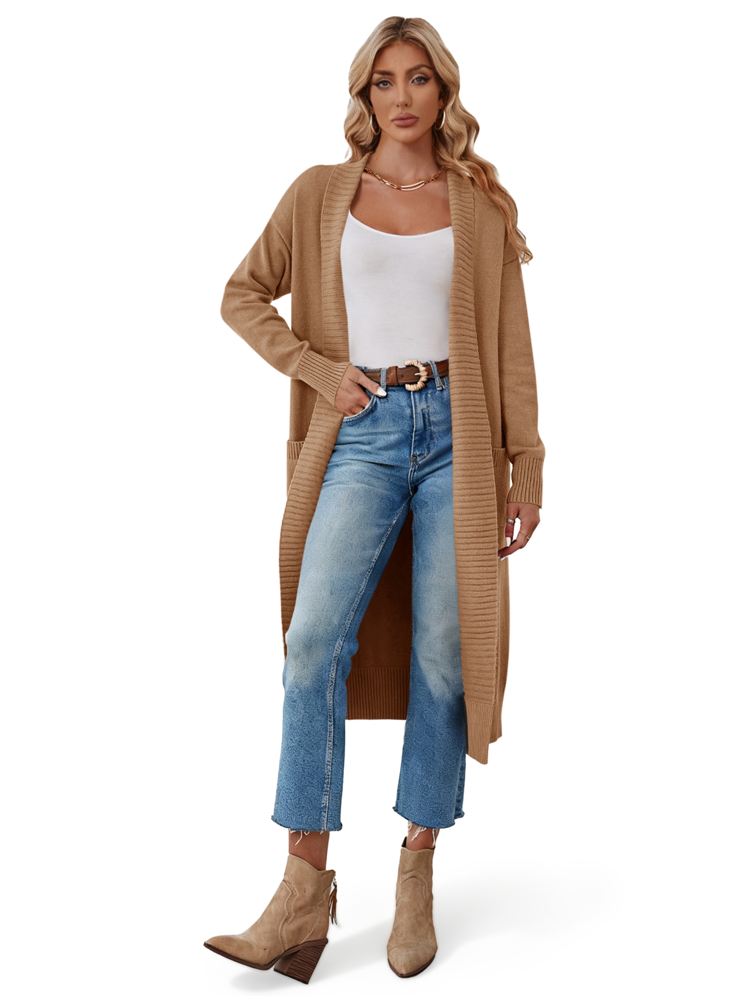 Imily Bela Вязаное пальто в Бежевый