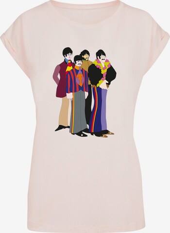 Merchcode T-Shirt 'Yellow Submarine - Group' in Pink: predná strana