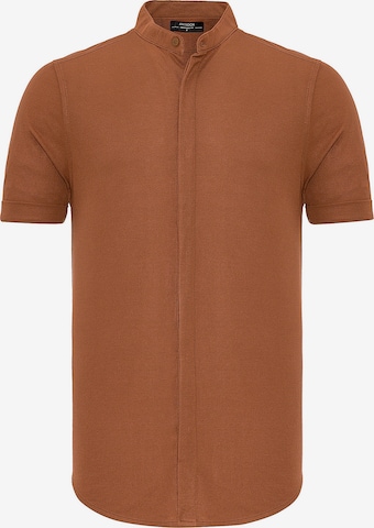 Slim fit Camicia di Antioch in marrone: frontale