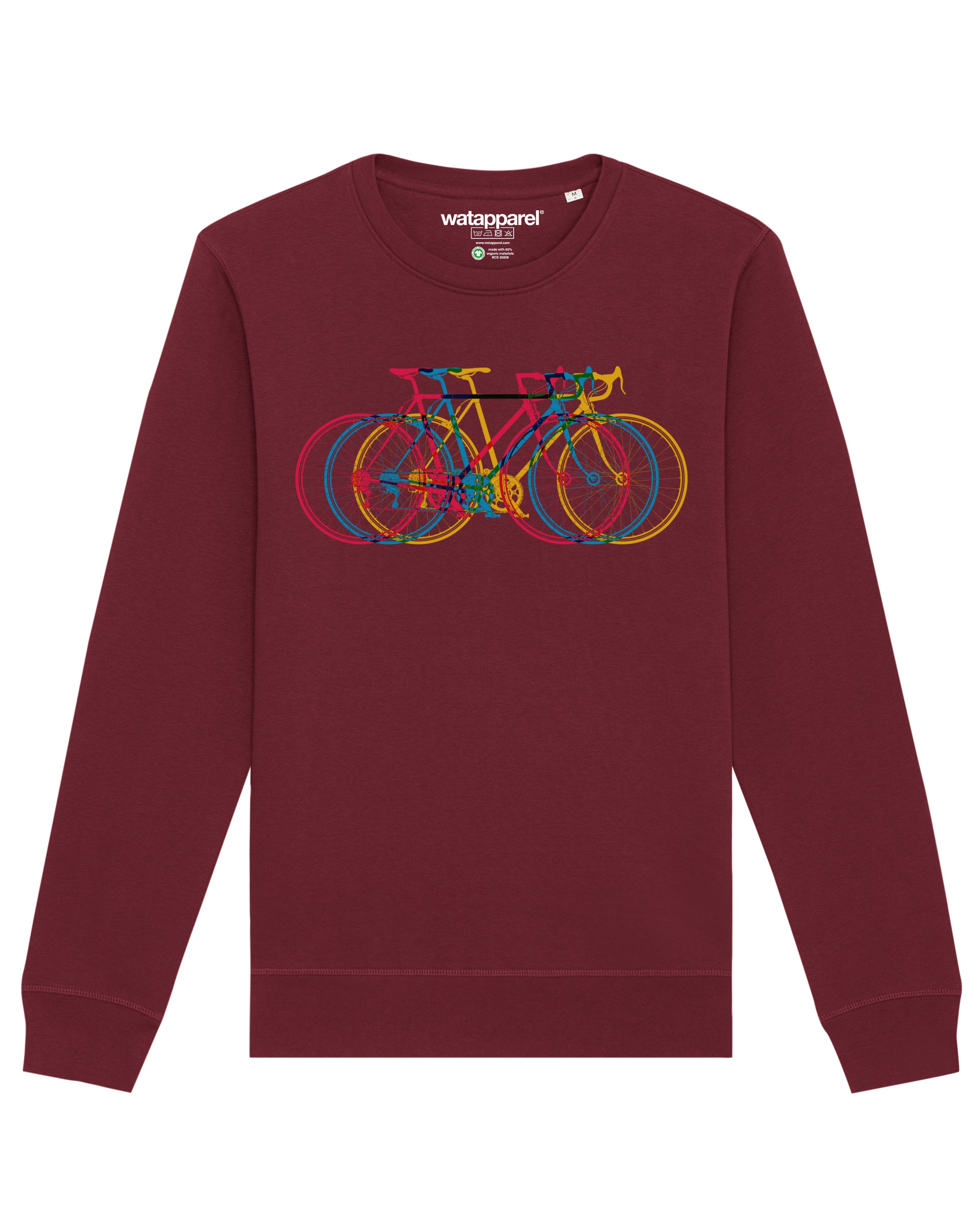 Watapparel Sweatshirt ' Fahrräder ' in Red: front