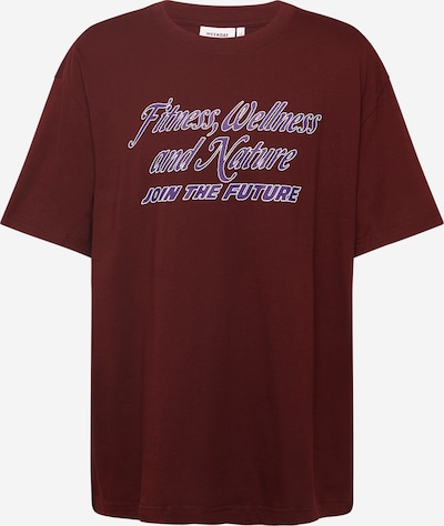 WEEKDAY T-Shirt en violet / rouge carmin / blanc, Vue avec produit