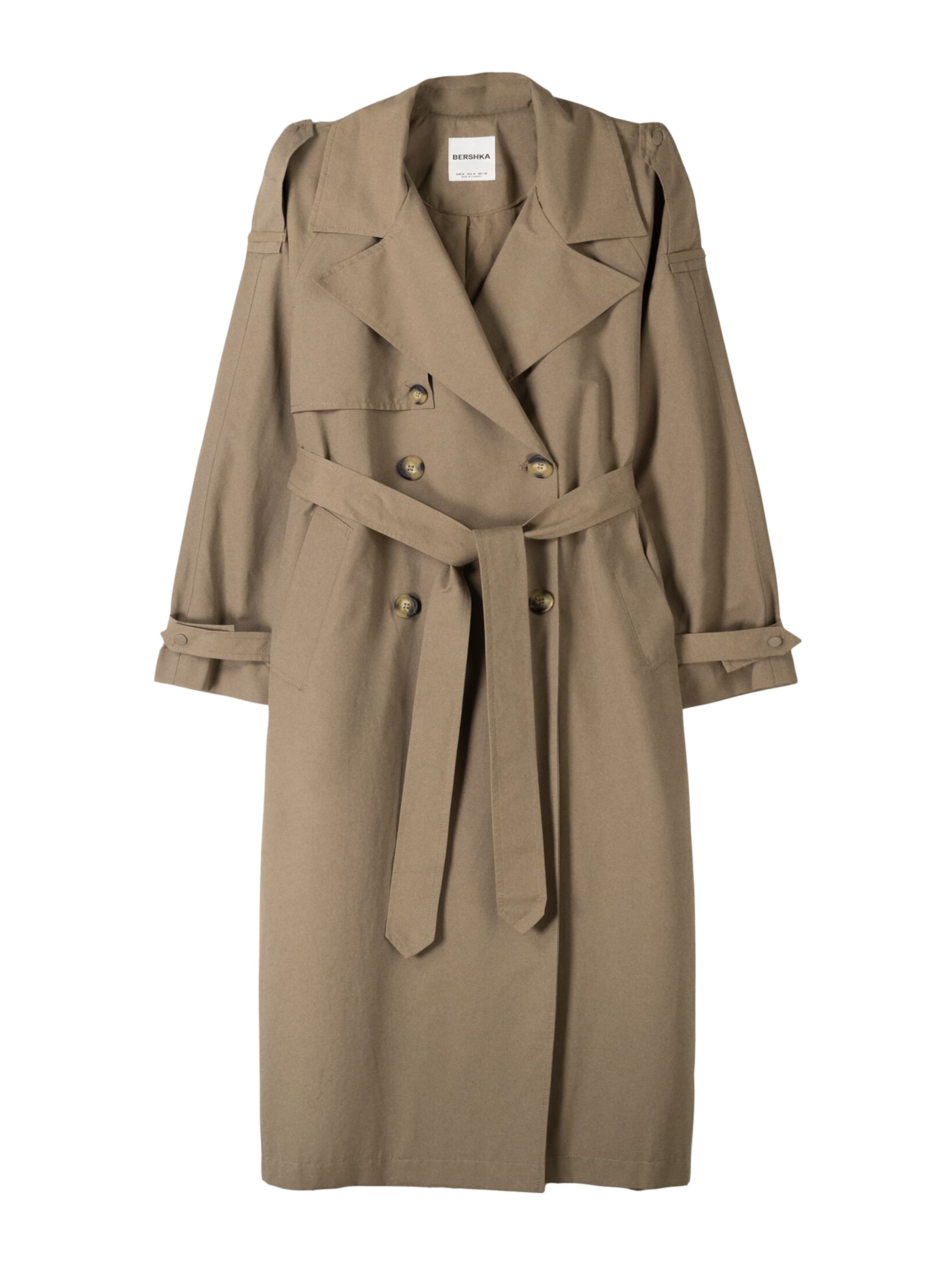 Bershka Mantel in dunkelbeige, Produktansicht