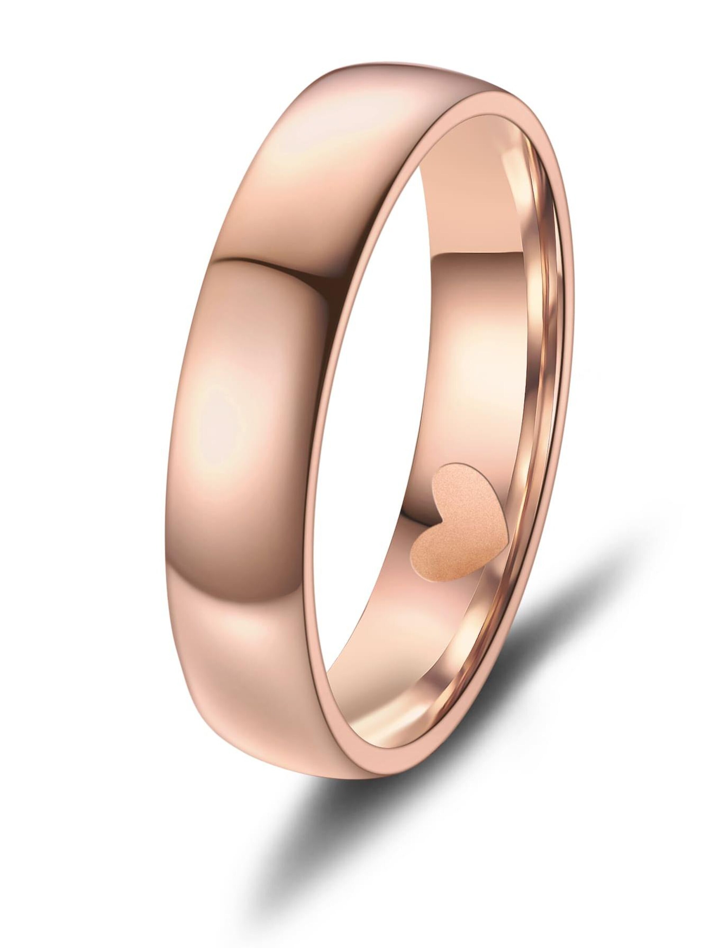 MARRYA Ring 'MARRYA ES-31 Ehering aus Edelstahl - Rosé gold plattiert' in Gold