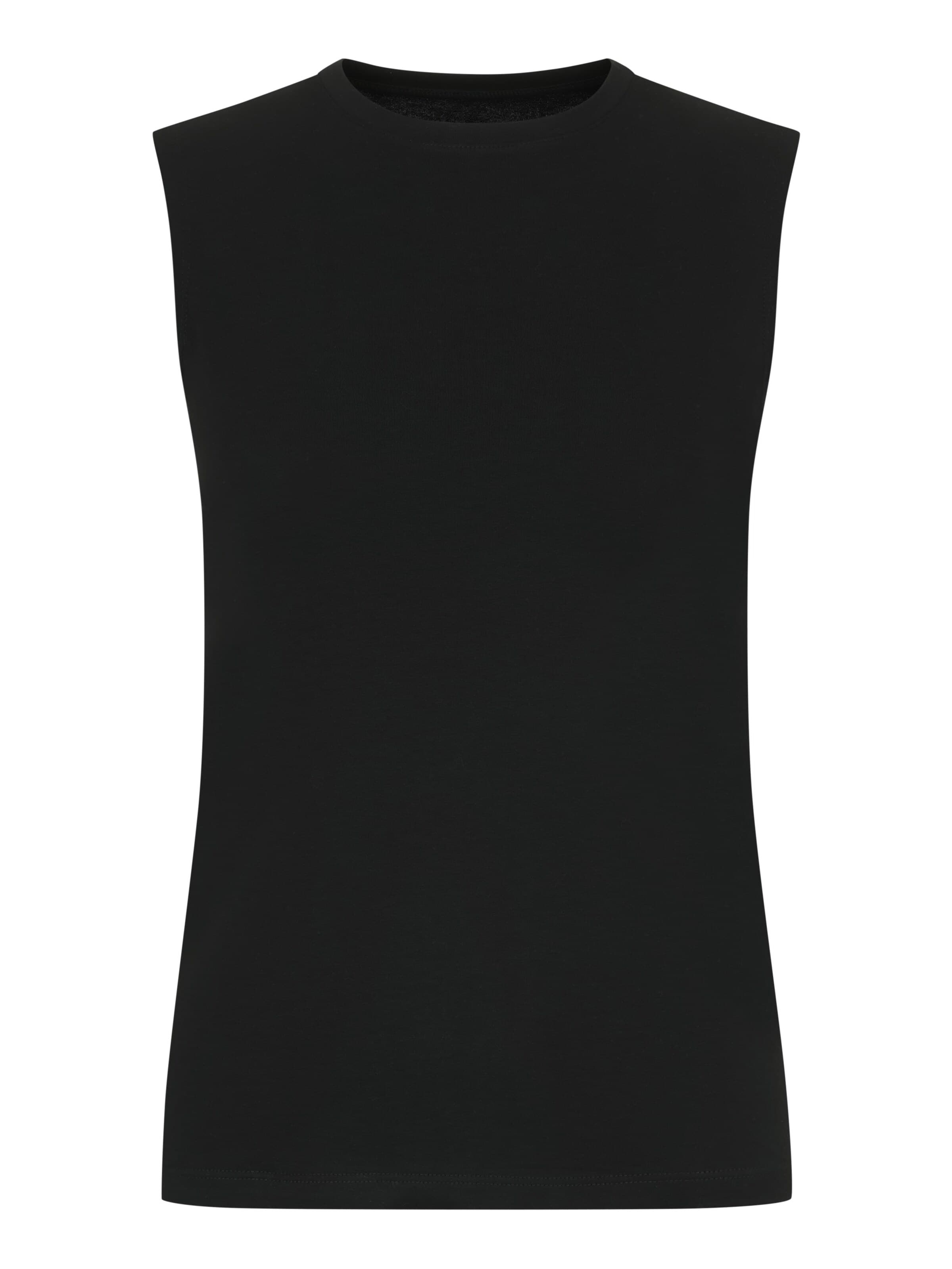 Evoni Shirt 'ärmellos aus Baumwoll-Elasthan-Mix' in Black: front