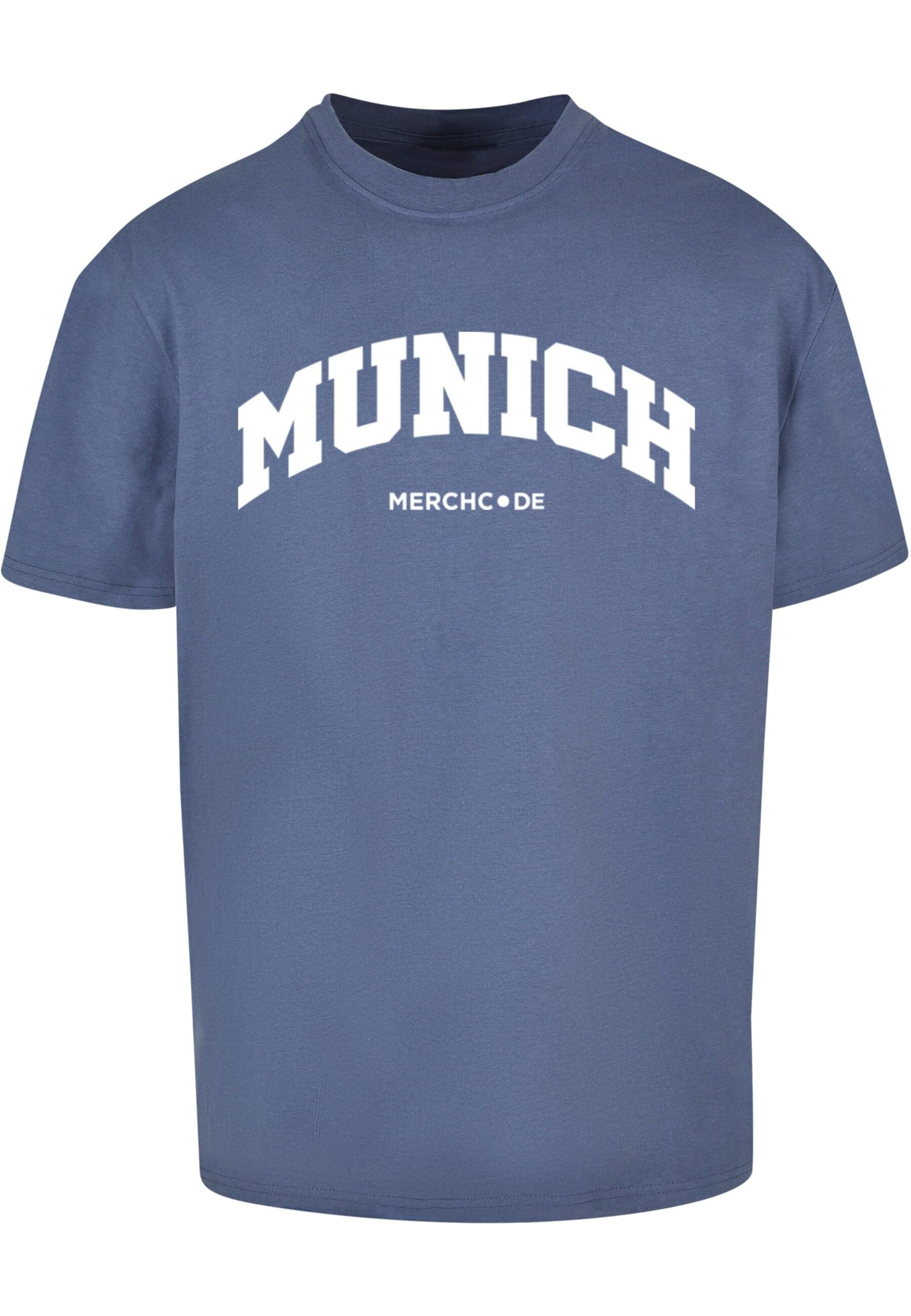 Merchcode Shirt 'Munich Wording' in Blue: front