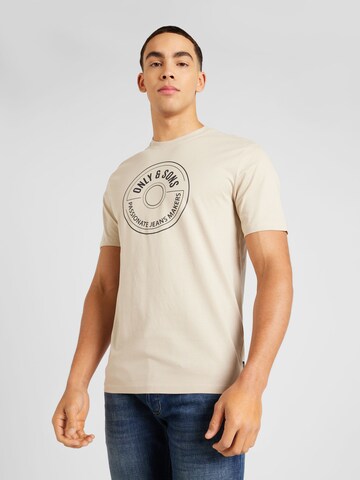 Only & Sons T-shirt 'LAMER' i grå: framsida