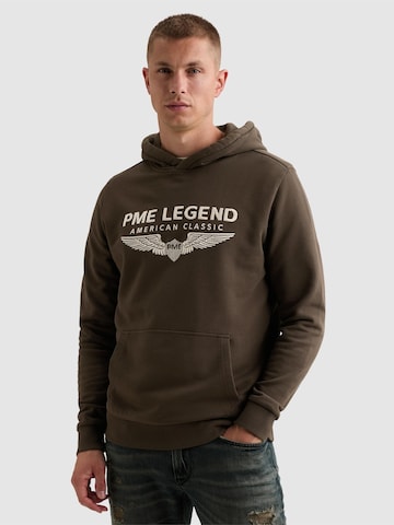 Sweat-shirt 'Hoodie in 100% cotton with logo' PME Legend en marron : devant