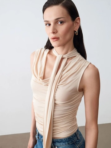 Dilvin Blouse in Beige