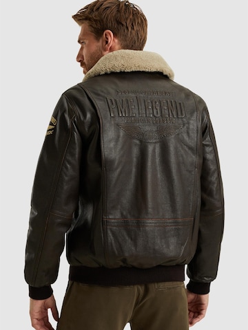 PME Legend Kurtka przejściowa 'Iconic Hudson leather jacket' w kolorze brązowy