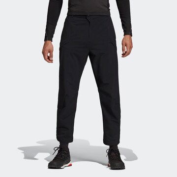 ADIDAS PERFORMANCE Regular Workout Pants in Black: front