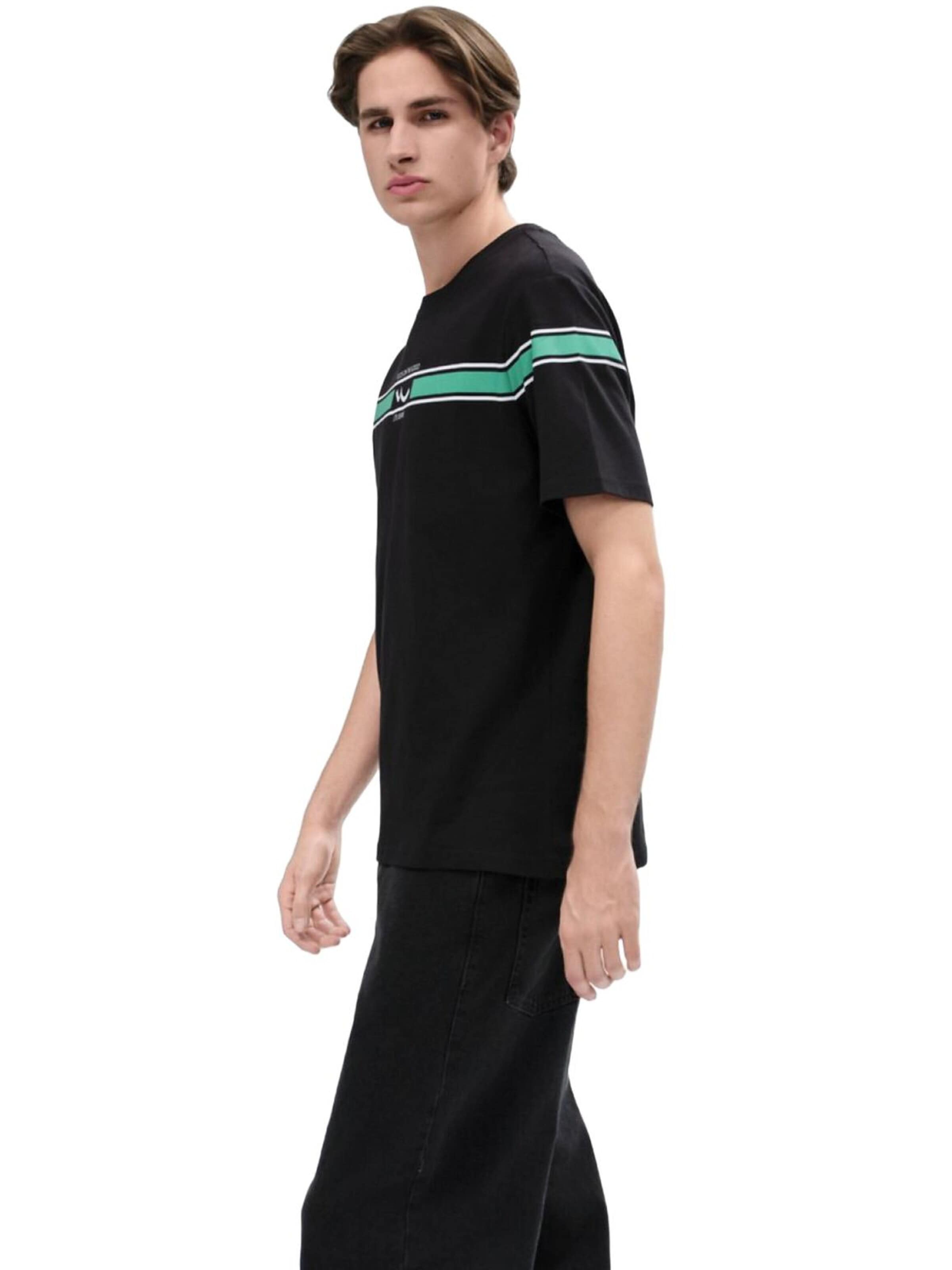 Maglietta 'Striped Logo T-Shirt' di LTB Jeans in nero