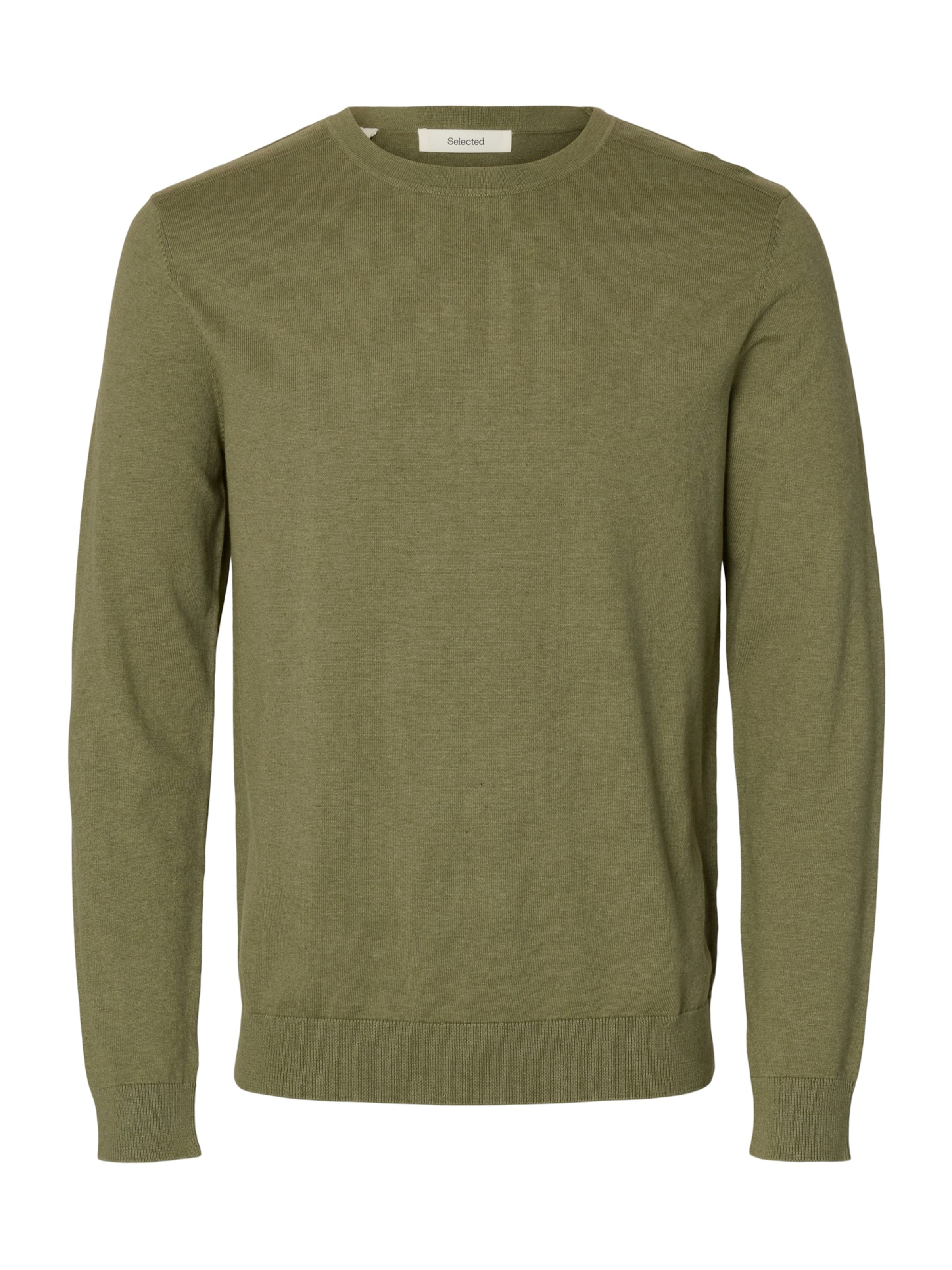 Coupe regular Pull-over 'SLHBERG' SELECTED en vert : devant