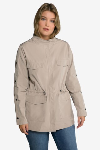 Ulla Popken Between-Seasons Parka in Beige: front