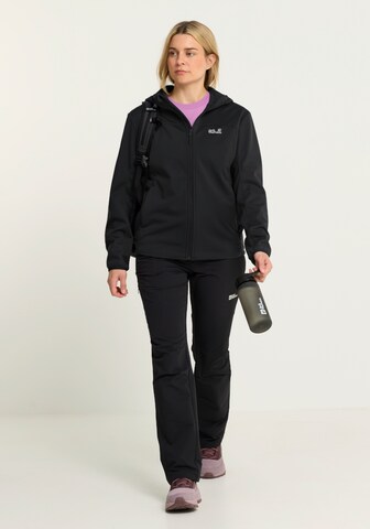 JACK WOLFSKIN - Casaco outdoor 'WINDHAIN 2' em preto