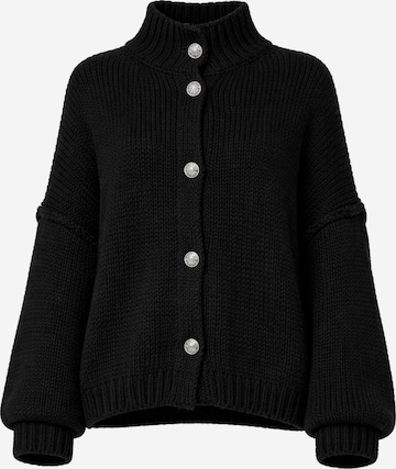 Worldclassca Oversized Cardigan 'Strickjacke mit Knopf' in Black: front