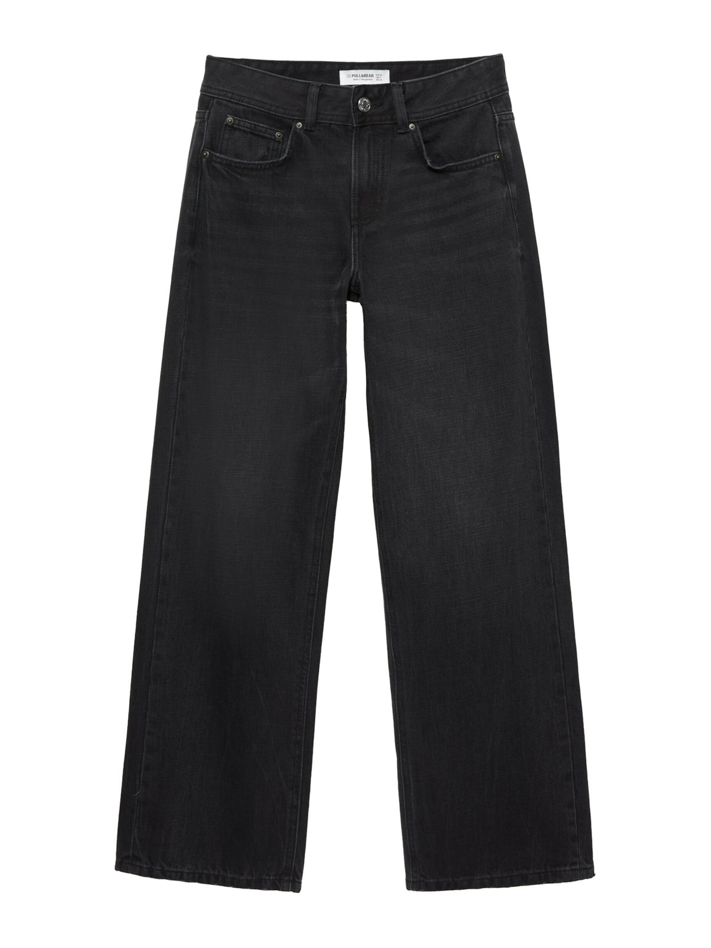 Pull&Bear Regular Дънки в черно: отпред