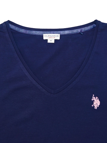 U.S. POLO ASSN. Shirt 'V-Neck' in Blauw