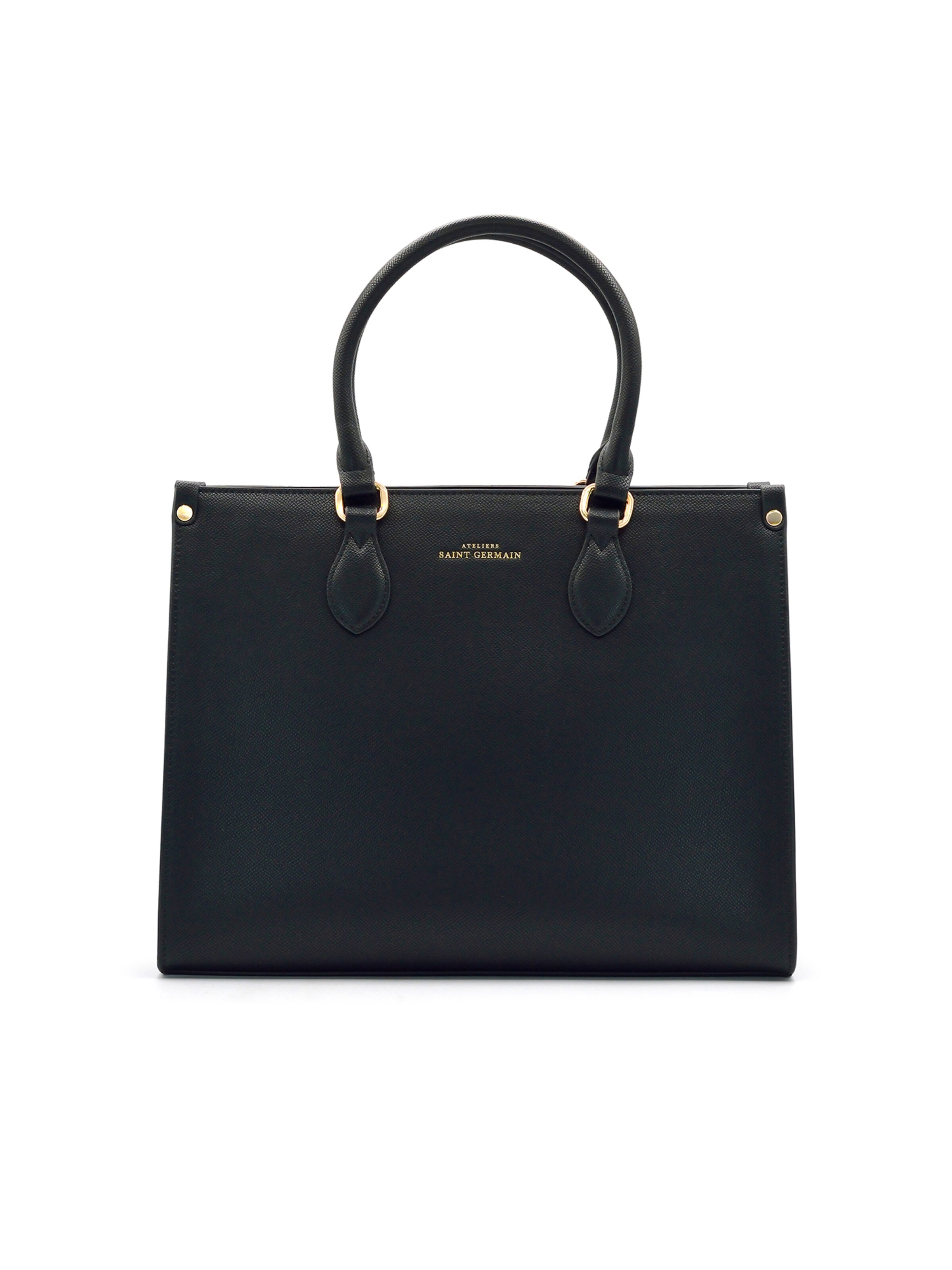 Cabas 'Cabourg' Ateliers Saint Germain en noir : devant