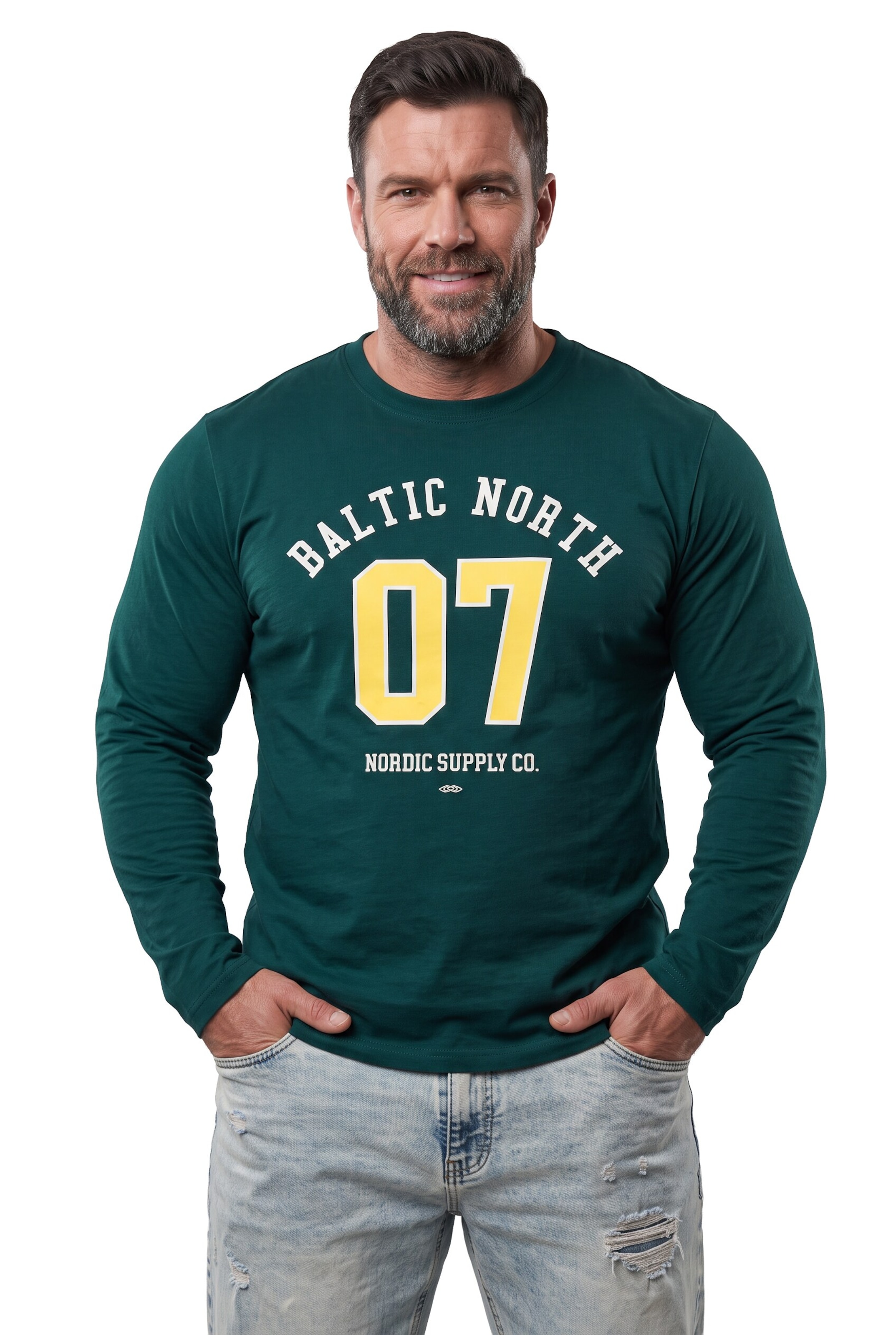 Men Plus Shirt in Groen: voorkant