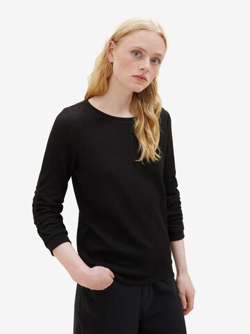 TOM TAILOR DENIM Sweatshirt in Zwart: voorkant