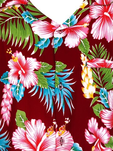 King Kameha Shirt 'Hibiscus New' in Red