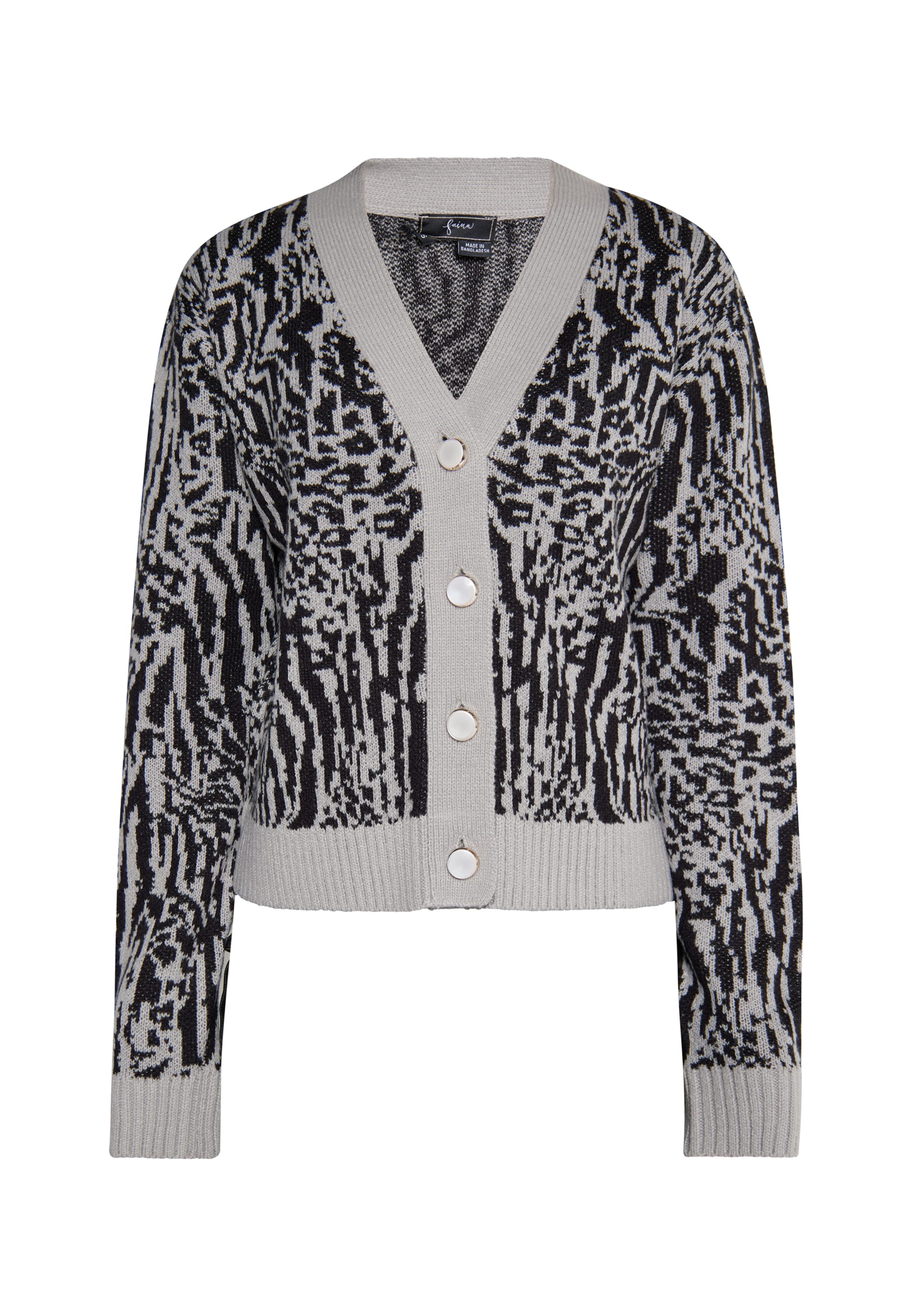 faina Strickjacke 'Aleva' in Grau: Vorderseite