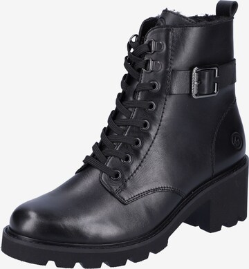 REMONTE Lace-Up Ankle Boots in Black: front