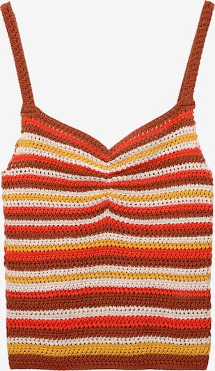 Pull&Bear Top s naramenicama u ecru/prljavo bijela / hrđavo smeđa / tamo žuta / crvena, Pregled proizvoda