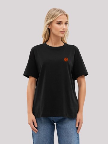 F4NT4STIC Shirt 'Basketball Bestickt' in Black: front