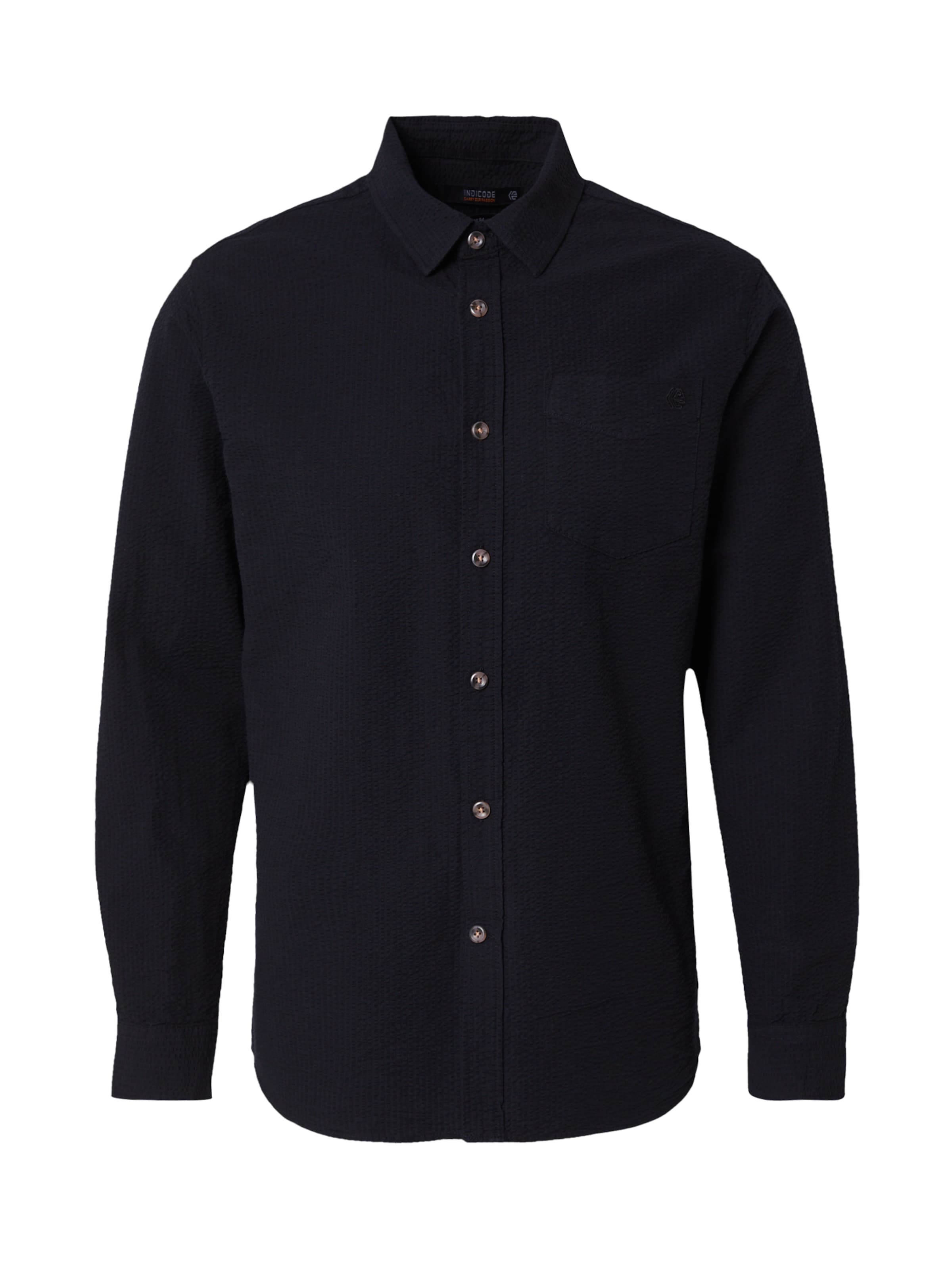 INDICODE JEANS Regular Fit Hemd 'Caix' in Schwarz: Vorderseite